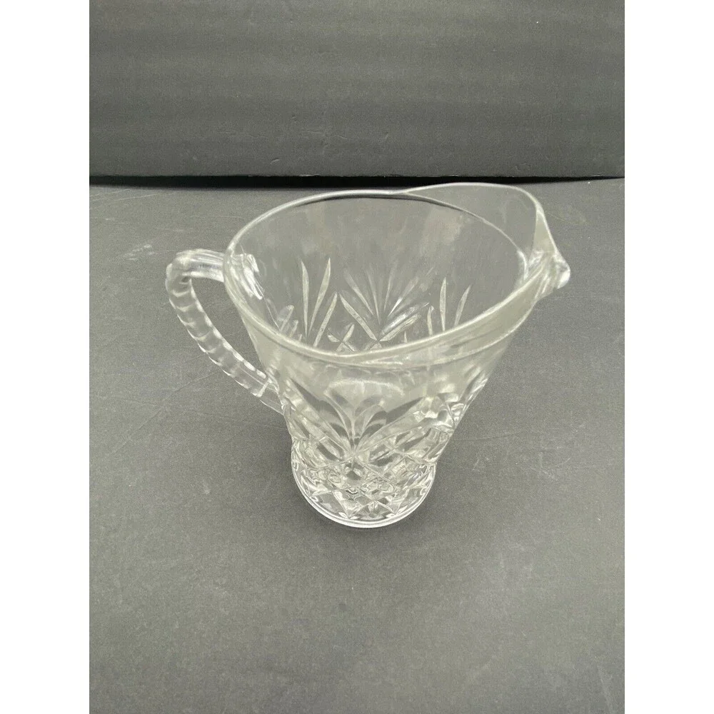 Vintage 60s Anchor Hocking Pineapple Creamer‎ Small Pitcher Prescut Clear Glass
